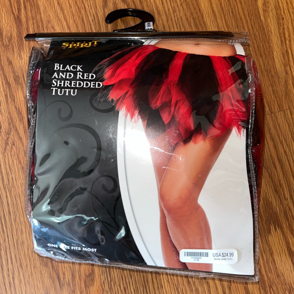 NWT-Black and red shredded tutu